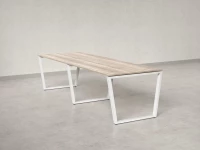 Cтол для переговоров, на V-обазном каркасе 2500x1200x750 RM082-250x120 Дуб Маувелла/Белый