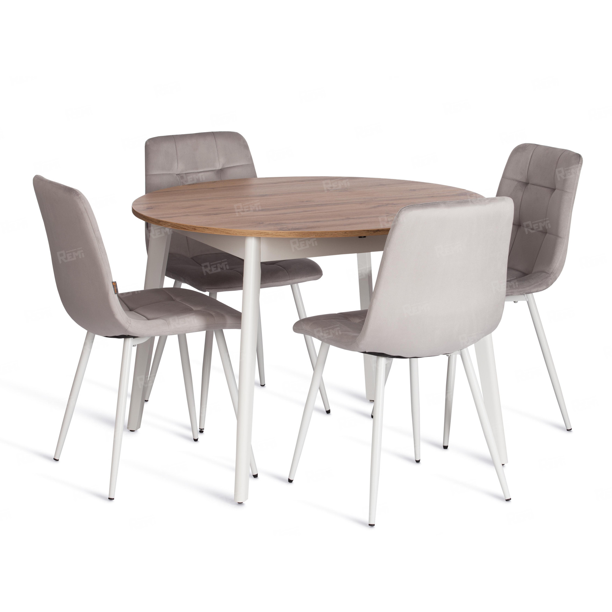 Стул CHILLY (mod. JSC-220) Светло-серый/Белый, Велюр (арт. 24967)