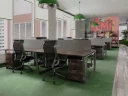 Стол прямой с подвесной тумбой, П-опора 1800x800x750 RM038-18x8 Дуб Апрельский шоколад/Серый