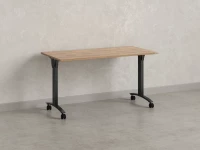 Стол складной, мобильный 1400x600x750 RM011-14x6 Дуб Юстус/Черный