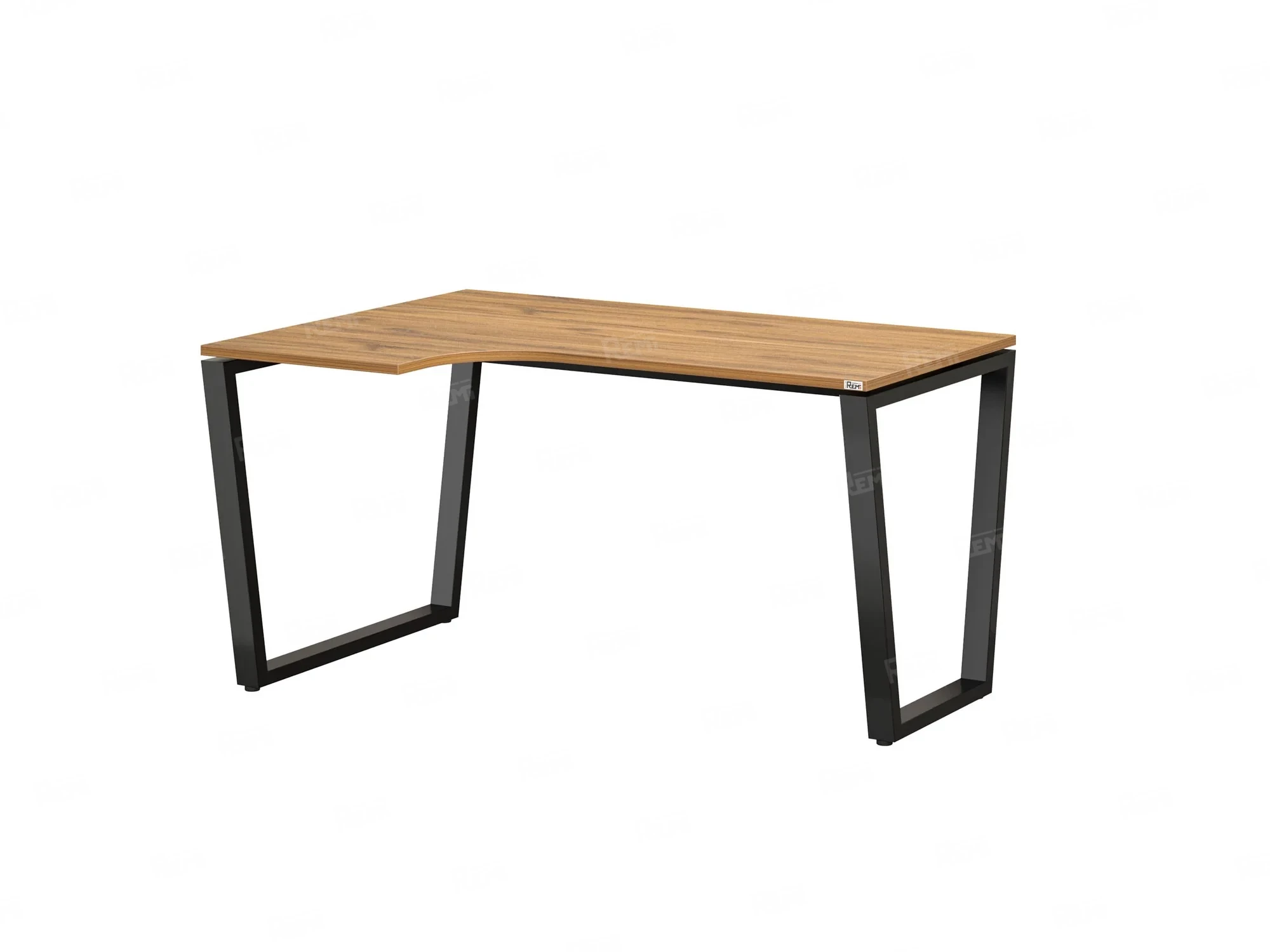 Стол угловой, U-опора, левый 1600x800/1000x750, RM051-16x8-10 Дуб Юстус/Черный