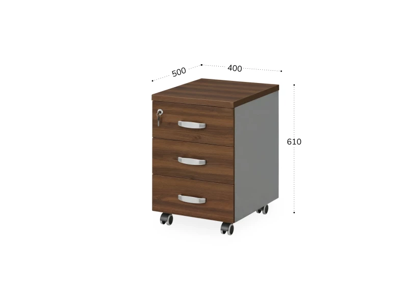 BRL RB033-40х50 Тумба мобильная 400х500х610 Орех Вармия/Серый вулканический
