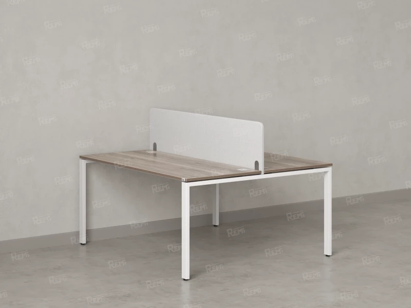 Бенч-система, 2 рабочих места, с одним тканевым экраном 1600x1200x750 RM165-1-16x12 Дуб Маувелла/Белый