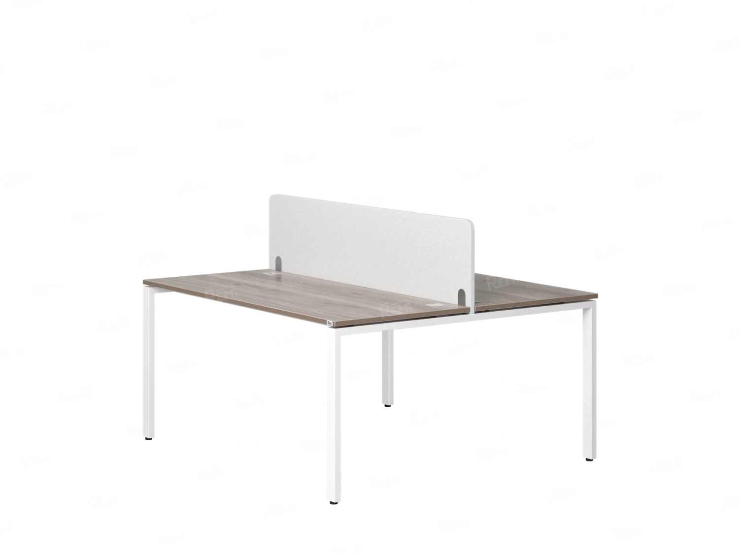Бенч-система, 2 рабочих места, с одним тканевым экраном 1600x1200x750 RM165-1-16x12 Дуб Маувелла/Белый
