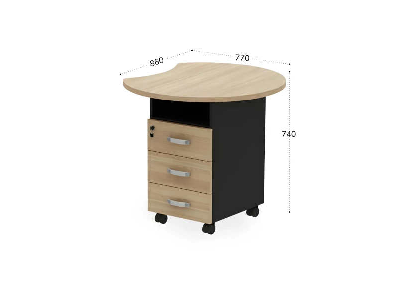 BRL RB088-77х86R Тумба приставная правая 770х860х740 Акация/Черный