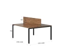 Бенч-система, 2 рабочих места, с одним экраном ЛДСП 1400x1400x750 RM165-2-14x14 Дуб Юстус/Черный