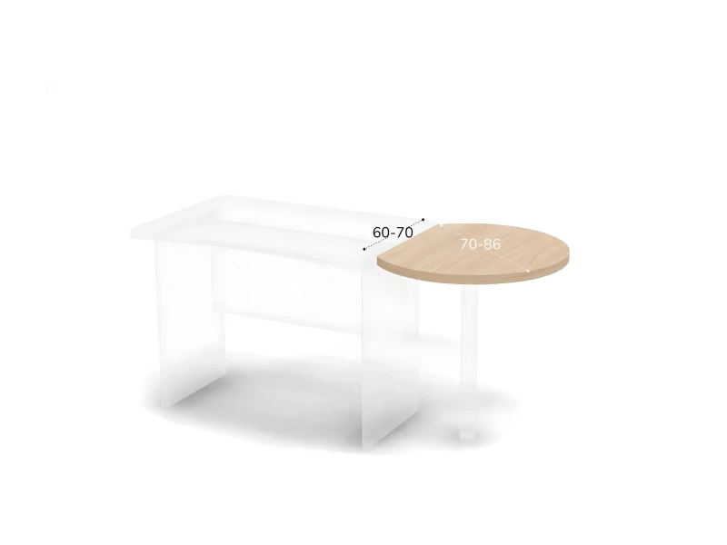 BRL RB023-70х86 Приставной элемент для стола 85 см (без опоры) 700х860х28 Акация