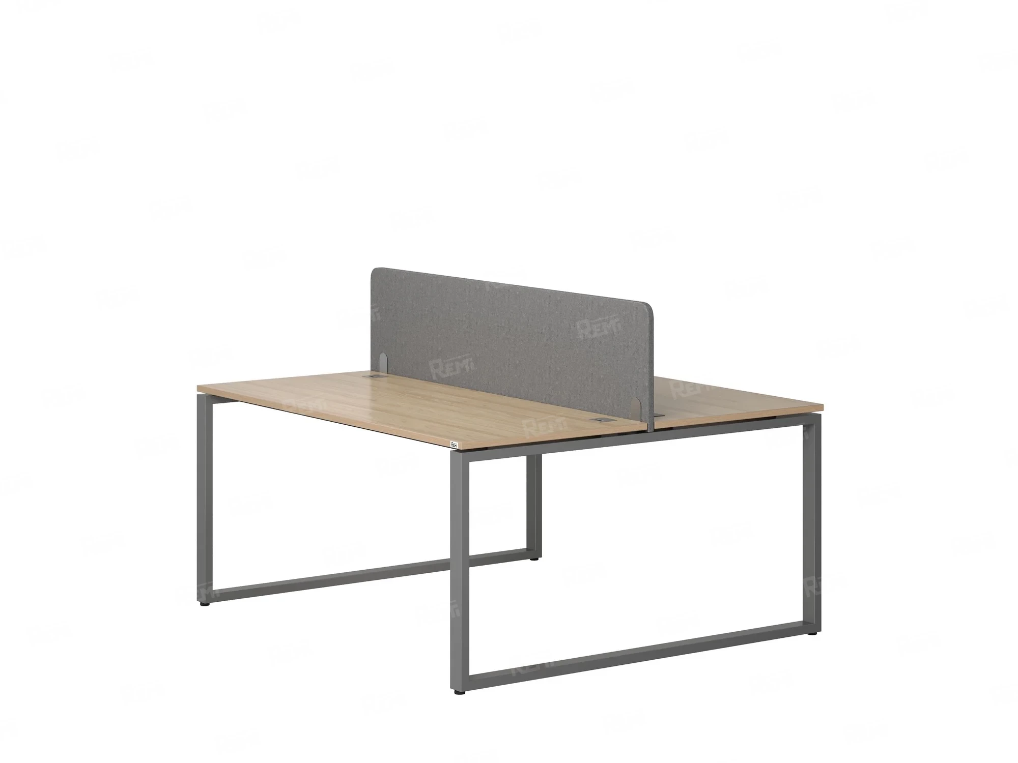 Бенч-система, 2 рабочих места, с одним тканевым экраном 1600x1600x750 RM169-1-16x16 Вяз Швейцарский светлый/Серый