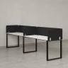 Бенч-система в 1 ряд, 2 рабочих места 5 тканевых экранов 2400x800x750 RM168-1-24x8 Белый/Черный