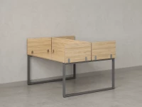 Бенч-система, 2 рабочих места, 5 ЛДСП экранов 1400x1200x750 RM169-4-14x12 Вяз Швейцарский светлый/Серый