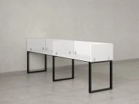 Бенч-система в 1 ряд, 2 рабочих места 5 ЛДСП экранов 3200x700x750 RM168-2-32x7 Белый/Черный