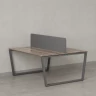 Бенч-система, 2 рабочих места, с одним тканевым экраном 1200x1400x750 RM172-1-12x14 Дуб Маувелла/Серый