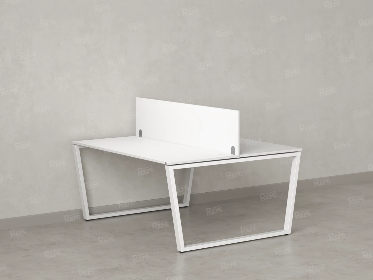 Бенч-система, 2 рабочих места, с одним экраном ЛДСП 1200x1200x750 RM172-2-12x12 Белый/Белый