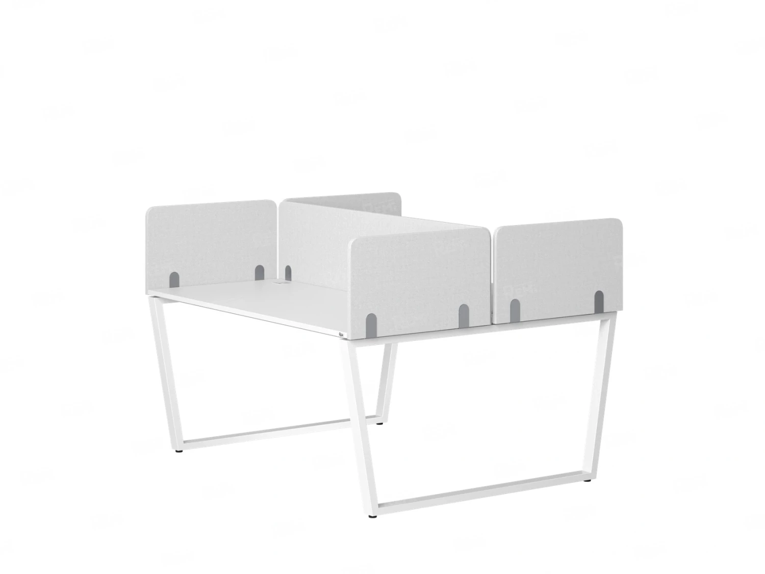 Бенч-система, 2 рабочих места, 5 тканевых экранов 1400x1600x750 RM172-3-14x16 Белый/Белый