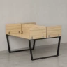 Бенч-система, 2 рабочих места, 5 ЛДСП экранов 1400x1200x750 RM172-4-14x12 Вяз Швейцарский светлый/Черный