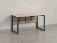 Стол прямой, О-опоры, экран ЛДСП,парящая стол-ца 1400x600x750 RM008-14x6 Дуб Маувелла/Серый