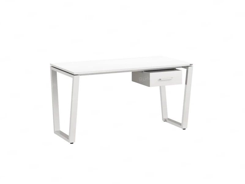 Стол прямой с подвесной тумбой, U-опора 1600x600x750 RM034-16x6 Белый/Белый