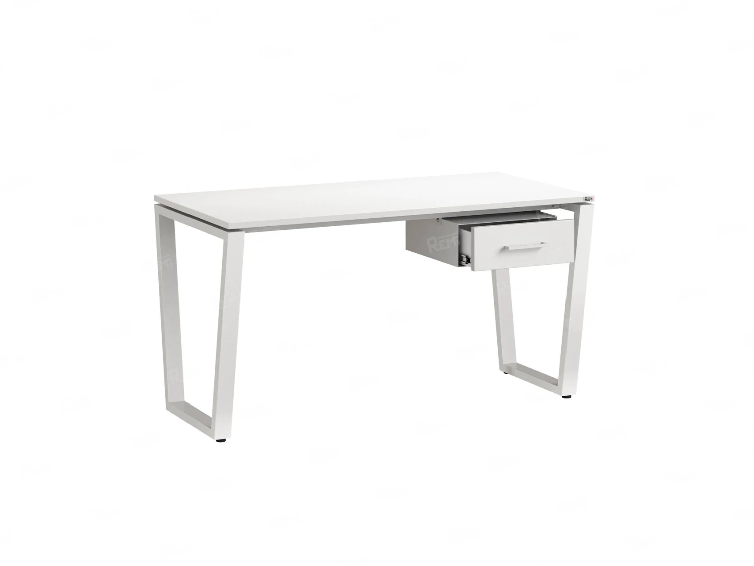 Стол прямой с подвесной тумбой, U-опора 1600x600x750 RM034-16x6 Белый/Белый
