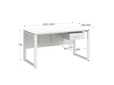 Стол прямой, подвесная тумба, ЛДСП экран, О-опора 1600x700x750 RM032-16x7 Белый/Белый
