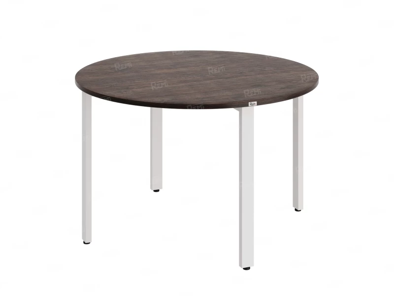 Круглый стол на П-образных опорах 1500x1500x750 RM186-15x15 Дуб Апрельский шоколад/Белый