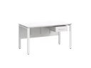 Стол прямой, подвесная тумба, ЛДСП экран, П-опора 2000x800x750 RM030-20x8 Белый/Белый