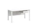 Стол прямой, подвесная тумба, ЛДСП экран, П-опора 2000x800x750 RM030-20x8 Белый/Белый