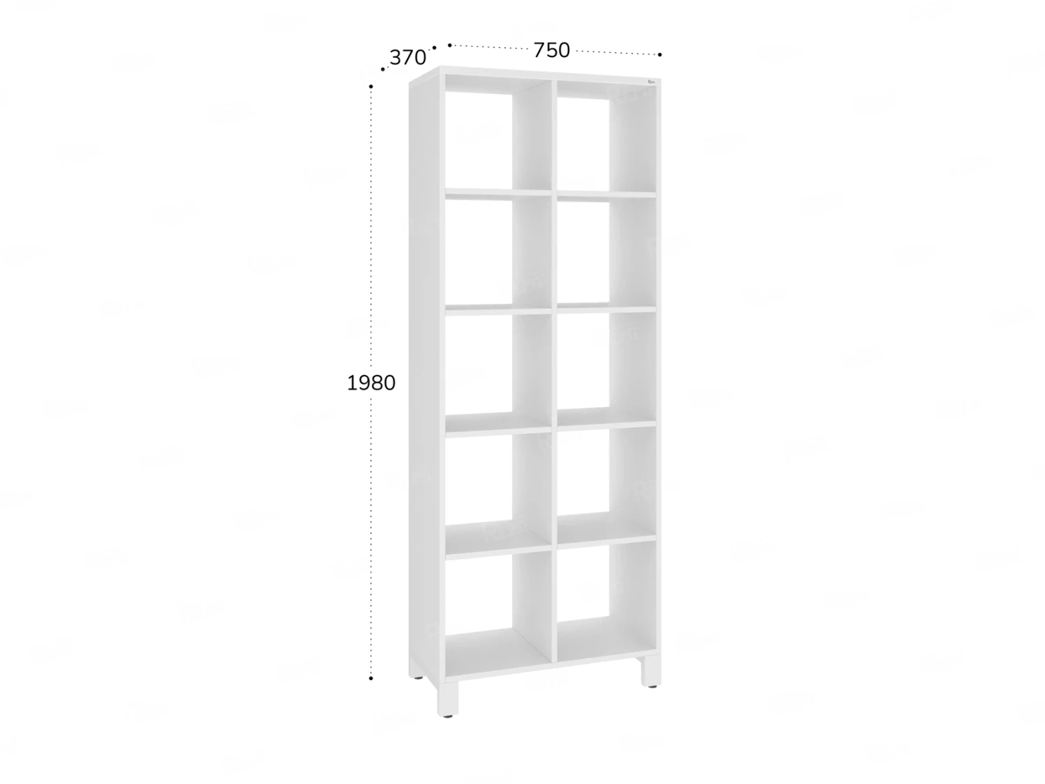 Стеллаж, 10 ячеек 750х370х1980 RM142-75x37 Белый/Белый