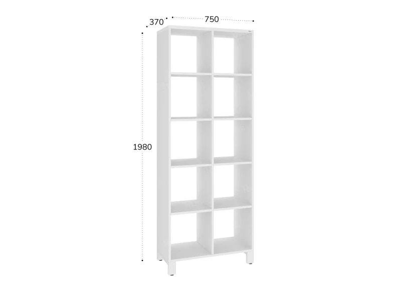 Стеллаж, 10 ячеек 750х370х1980 RM142-75x37 Белый/Белый