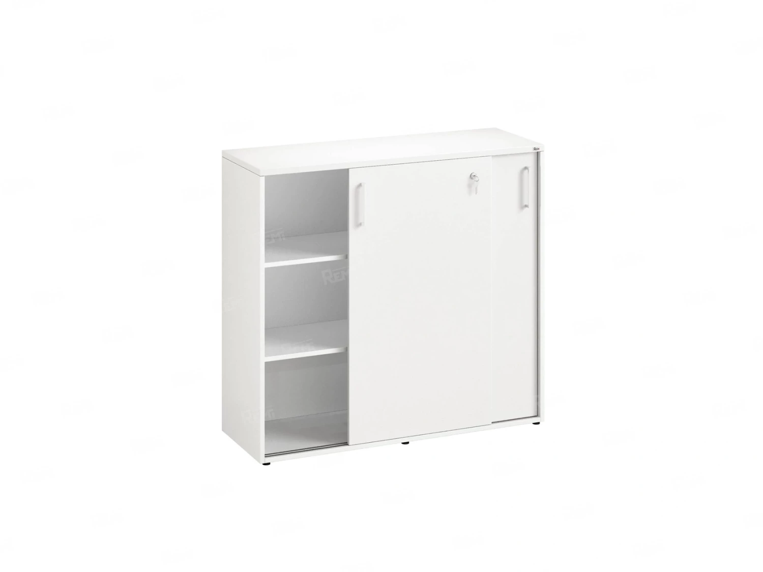Шкаф-купе низкий, 3 полки, на регулируемых опорах 1200x420x1100 RM129-120x42 Белый/Белый