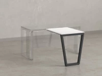 Брифинг прямой, с парящей столешнецей, на U-образном каркасе 800x600x750 RM074-8x6 Белый/Серый