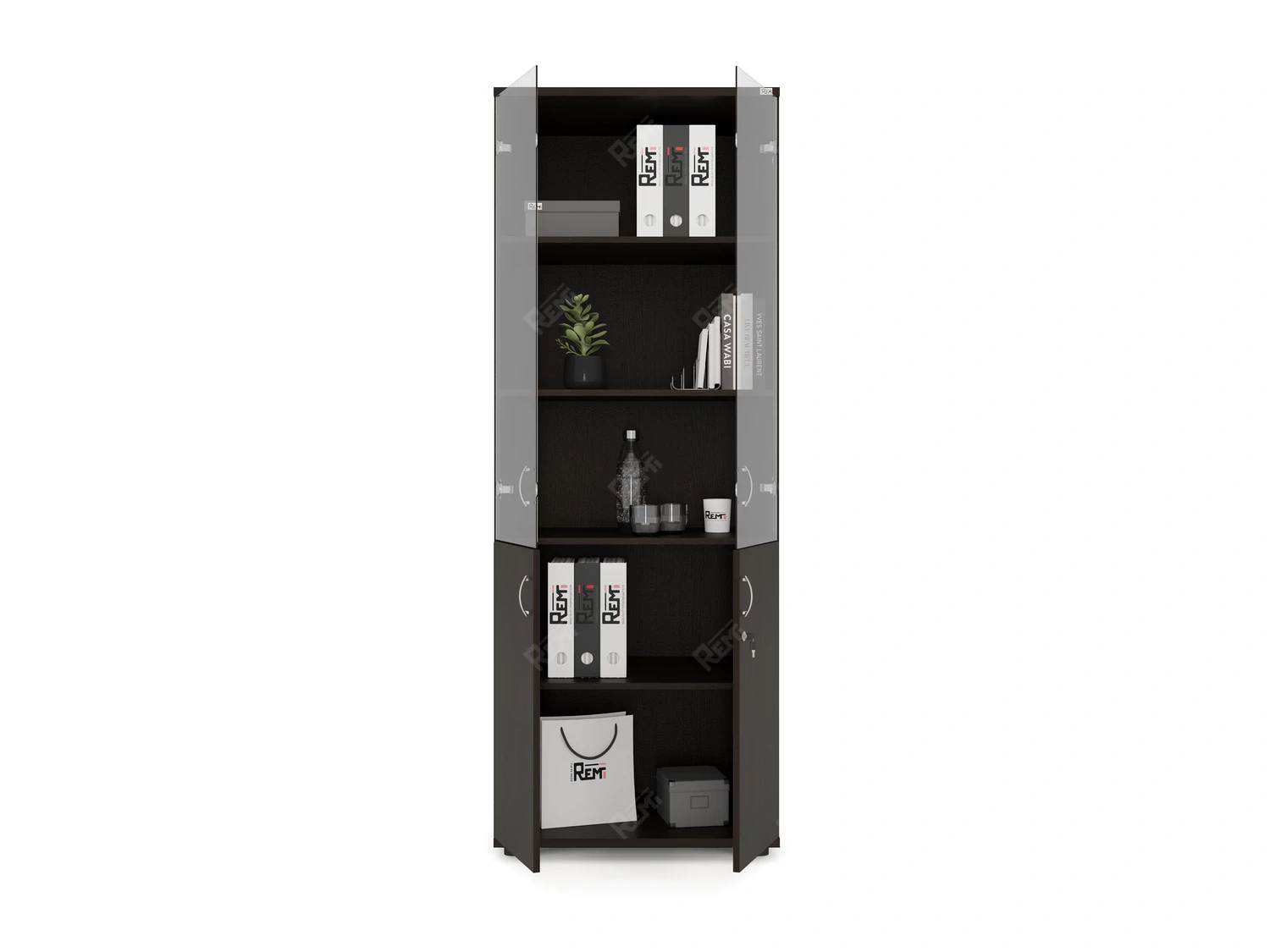 Шкаф комбинированный RLG039 700х550х1830 Венге, Серия ЛАЙТ | LIGHT