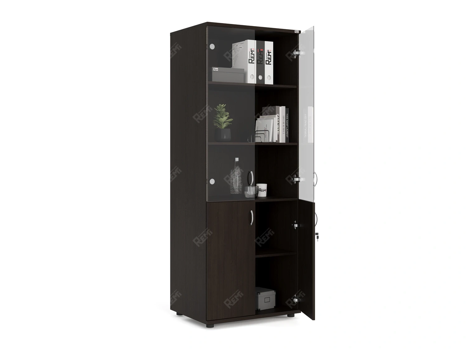 Шкаф комбинированный RLG039 700х550х1830 Венге, Серия ЛАЙТ | LIGHT