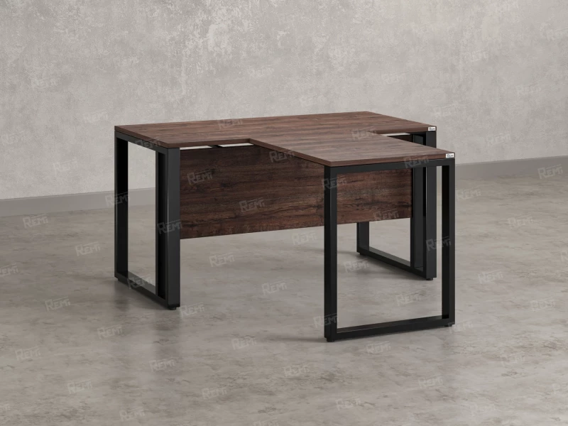 Стол с брифингом на О-образных опорах с экраном ЛДСП RM046-14x9 1400x2300x750 Дуб Апрельский шоколад/Черный