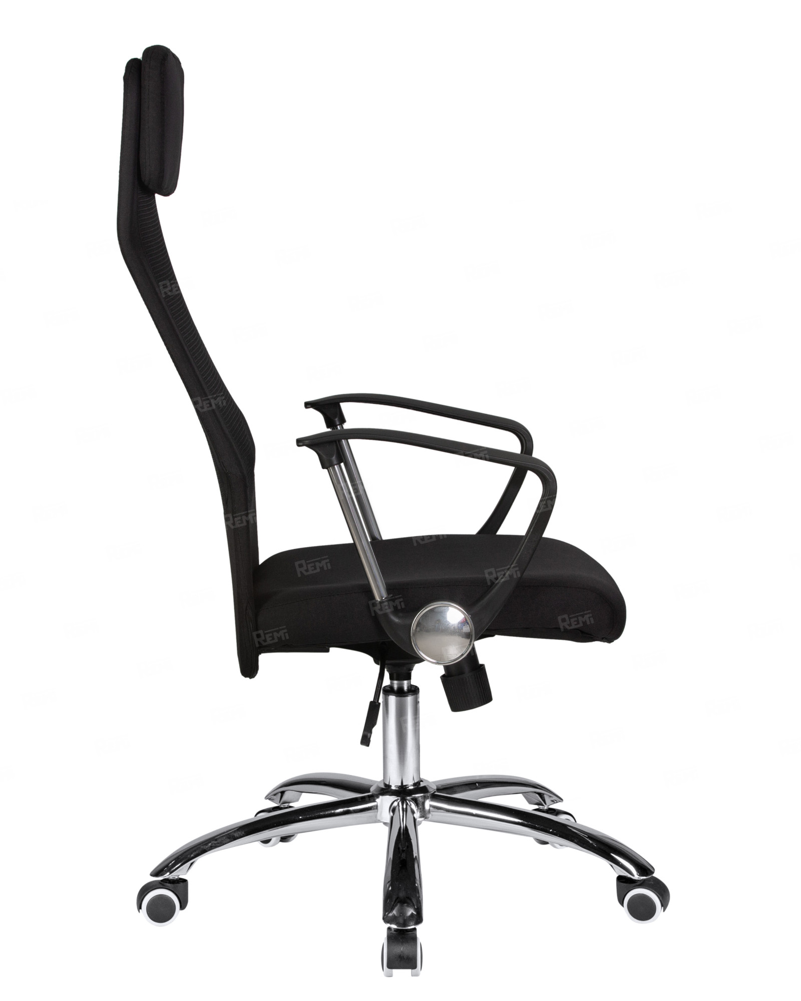 PIERCE, цвет сиденья чёрная ткань, черная сетка, цвет основания хромированная сталь (арт. LMR-119B)