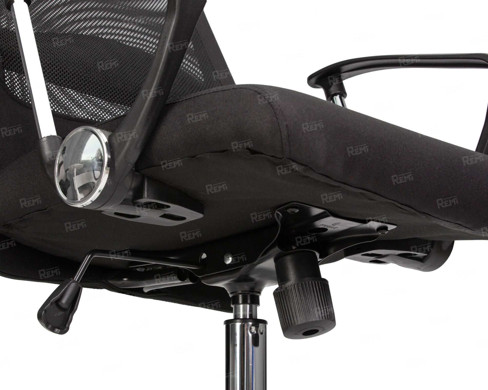 PIERCE, цвет сиденья чёрная ткань, черная сетка, цвет основания хромированная сталь (арт. LMR-119B)