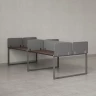 Бенч-система, 4 рабочих места, на О-образных опорах, 8 тканевых экранов 1800x1400x750 RM170-1-18x14 Дуб Апрельский шоколад/Серый