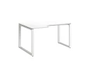 Стол угловой, О-опора, левый 1400x900/1200x750, RM055-14x9-12 Белый/Белый