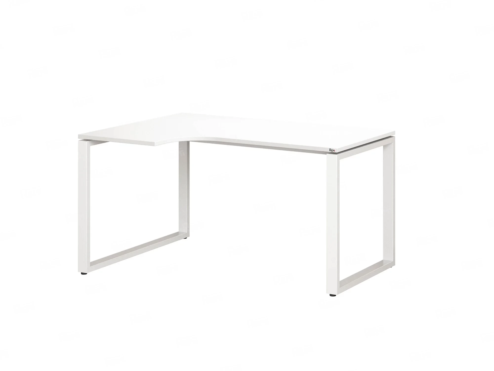 Стол угловой, О-опора, левый 1400x900/1200x750, RM055-14x9-12 Белый/Белый