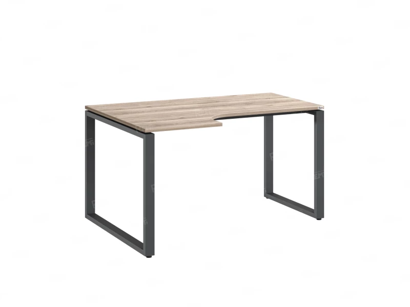 Стол угловой, О-опора, левый 1800x700/900x750, RM055-18x7-9 Дуб Маувелла/Серый