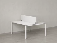 Бенч-система, 2 рабочих места, с одним тканевым экраном 1200x1200x750 RM165-1-12x12 Белый/Белый