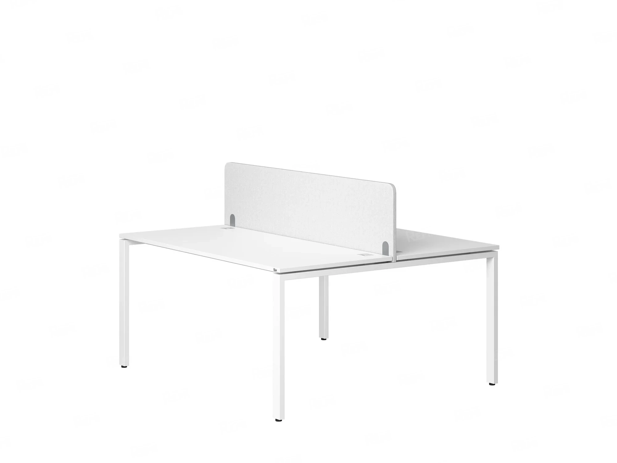 Бенч-система, 2 рабочих места, с одним тканевым экраном 1200x1200x750 RM165-1-12x12 Белый/Белый