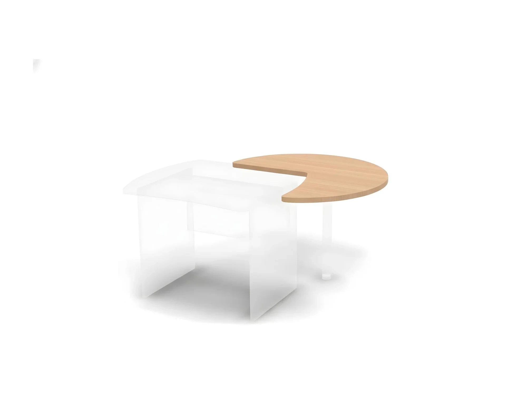 BRL RB024-109х107R Приставной элемент для стола 85 см (без опоры) ПРАВЫЙ 1090х1070х28 Акация