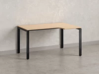 Стол угловой, П-опора, правый 1400x600/900x750, RM052-14x6-9 Вяз Швейцарский светлый/Черный