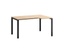 Стол угловой, П-опора, правый 1400x600/900x750, RM052-14x6-9 Вяз Швейцарский светлый/Черный