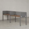 Бенч-система в 1 ряд, 2 рабочих места 5 тканевых экранов 3200x800x750 RM167-1-32x8 Дуб Юстус/Серый