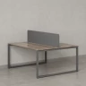 Бенч-система, 2 рабочих места, с одним тканевым экраном 1200x1400x750 RM169-1-12x14 Дуб Маувелла/Серый