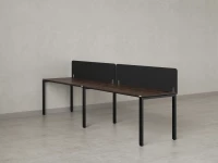 Бенч-система в 1 ряд, 2 рабочих места 2 тканевых экранов 2700x800x750 RM167-3-27x8 Дуб Апрельский шоколад/Черный