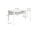 Стол угловой, экран металл, П-опора, левый 1800x900/1200x750, RM059-18x9-12 Белый/Белый