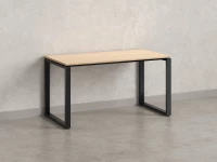 Стол прямой на O-образных опорах 1000x600x750 RM002-10x6 Вяз Швейцарский светлый/Черный