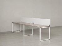 Бенч-система в 1 ряд, 2 рабочих места 2 тканевых экранов 2700x800x750 RM168-3-27x8 Дуб Маувелла/Белый